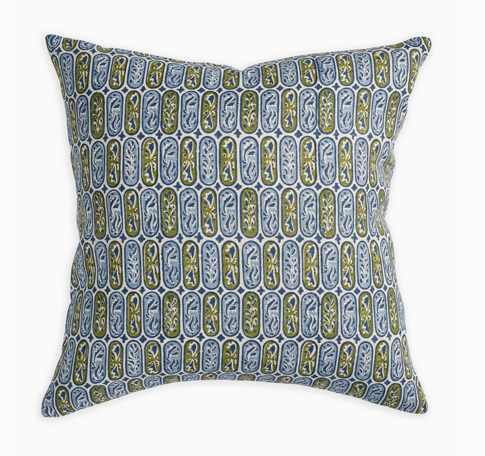 Carezza Moss Azure Throw Pillow