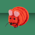 Cat in the Box Wool Mouse with 6' Tail Red