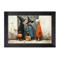 Children on Halloween Night - Framed Art