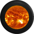 Close up of the Sun with Solar Flares Jeep Camper Spare Tire Cover BLACK-CUSTOM SIZE/COLOR/INK- R172 - TireCoverPro