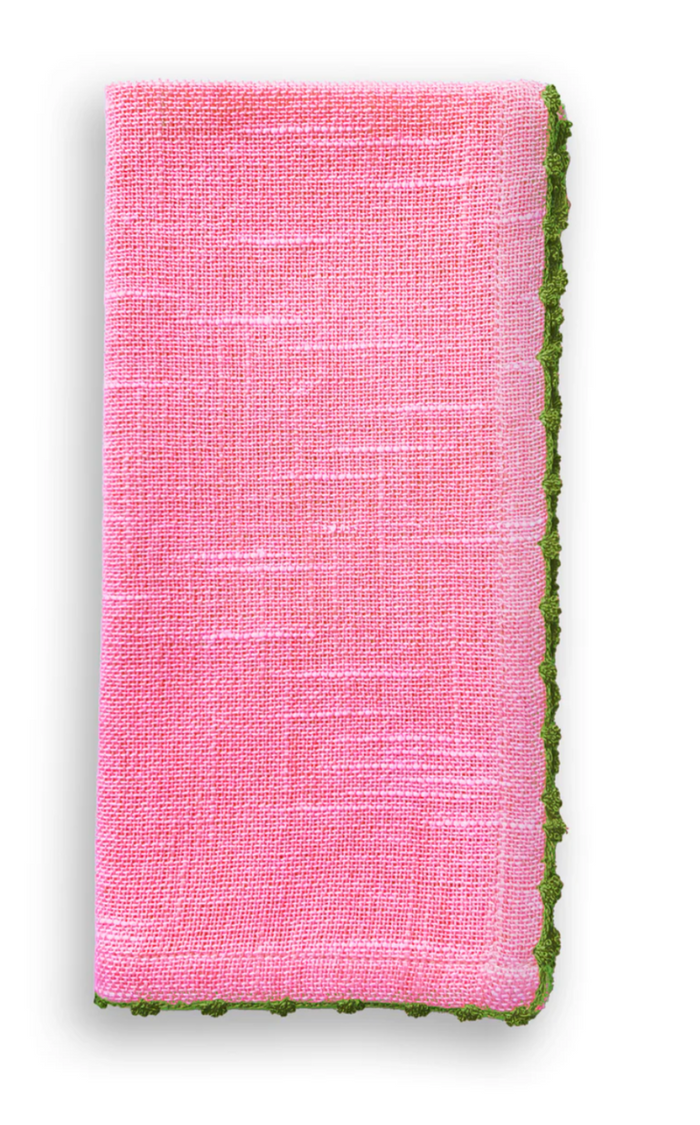 Cloth Napkin - Berry/Olive Trim