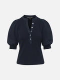 Coralee Puff Sleeve Tee in Navy