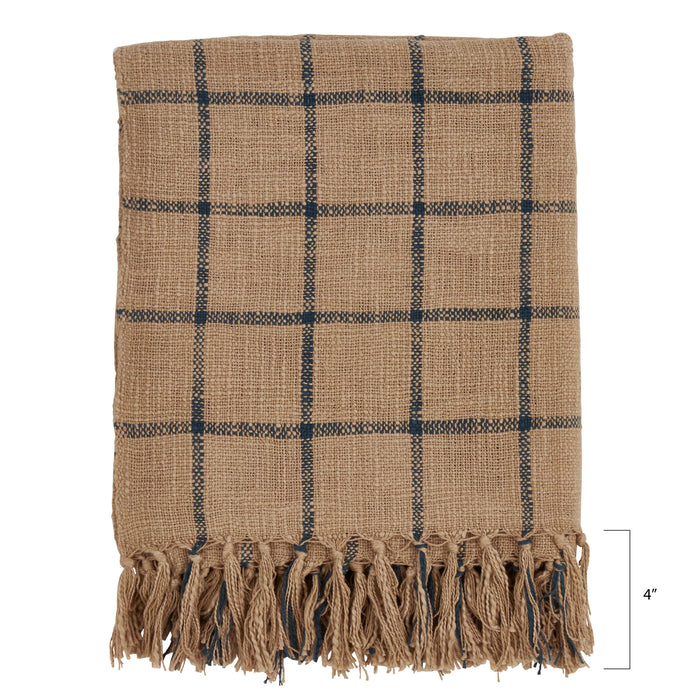 Cotton Checkered Throw Blanket - Nested Designs