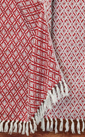 Cotton Throw Red / White
