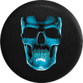 Cracked Blue Skull Jeep Wrangler Tire Cover (Wrangler JK, TJ, YJ)