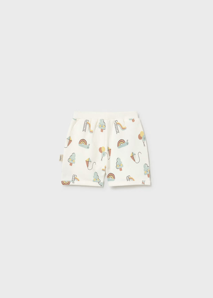 Cream Slide Onesie & Playground Print Shorts