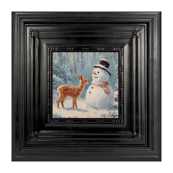 Deer with Snowman Friend