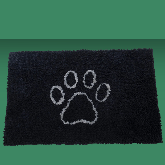 Dirty Dog Doormat Black w/ Light Grey Paw L