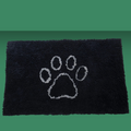 Dirty Dog Doormat Black w/ Light Grey Paw M