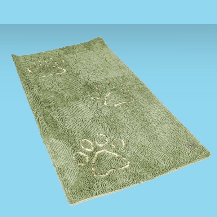Dirty Dog Doormat Sage w/ Light Sage Paw Runner