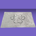 Dirty Dog Doormat Silver Grey w/ Dark Grey Paw L