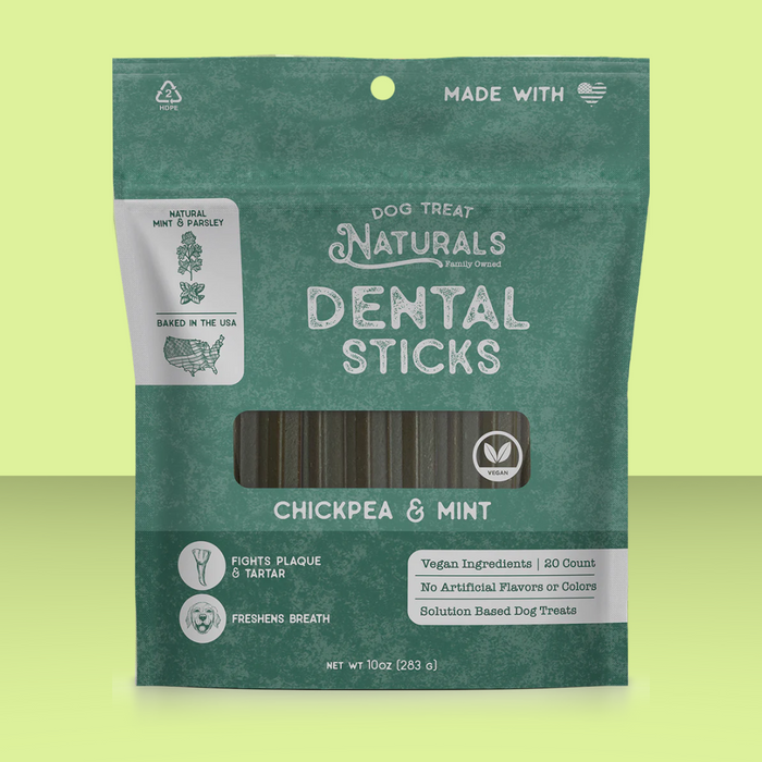 Dog Treat Naturals Dental Sticks Chickpea & Mint 10oz