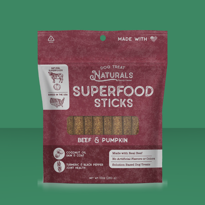 Dog Treat Naturals Superfood Sticks Beef & Pumpkin 10oz