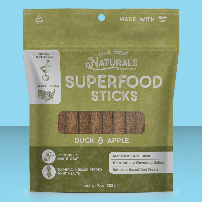 Dog Treat Naturals Superfood Sticks Duck & Apple 10oz