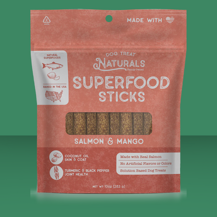 Dog Treat Naturals Superfood Sticks Salmon & Mango 10oz