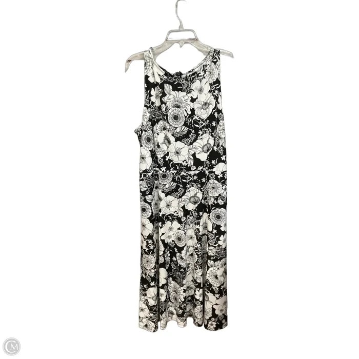 Dress Party Midi By Talbots In Black & White, Size: Xl