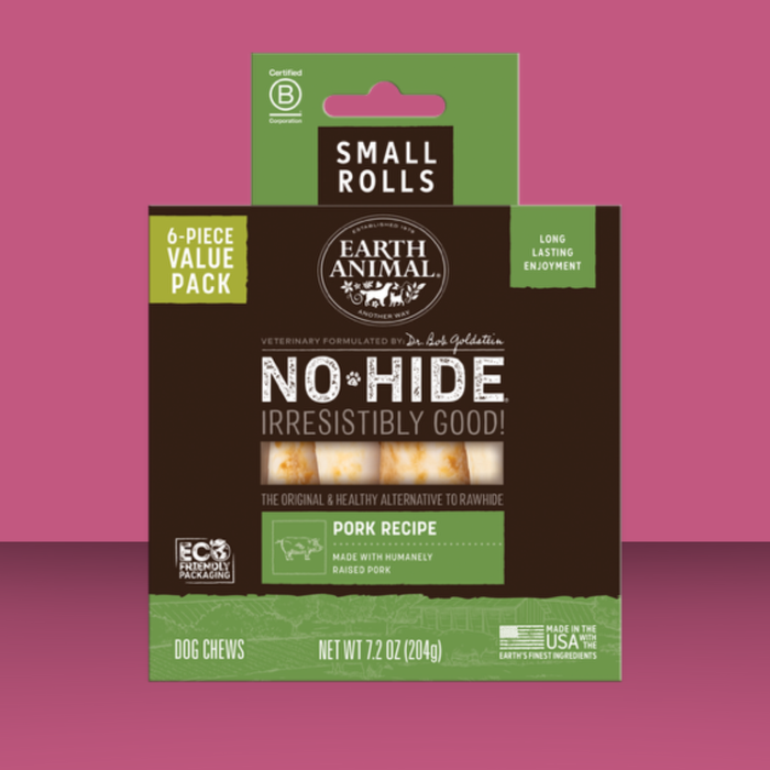 Earth Animal No-Hide Pork Chew 4" 6 Pack