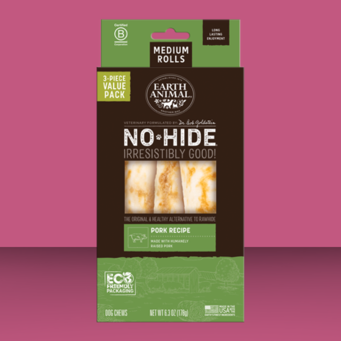Earth Animal No-Hide Pork Chew 7" 3 pack