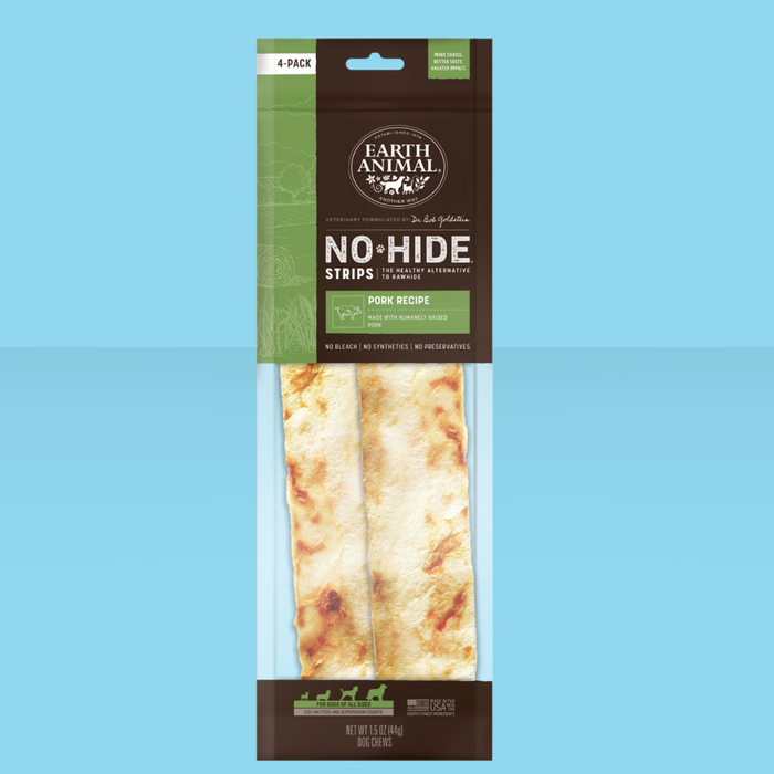 Earth Animal No-Hide Strips Pork 4 Pack