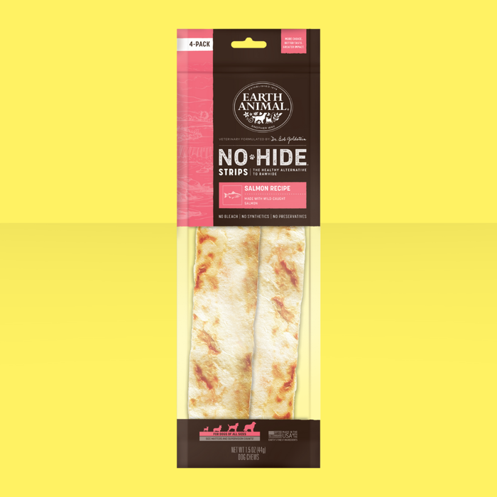 Earth Animal No-Hide Strips Salmon 4 Pack