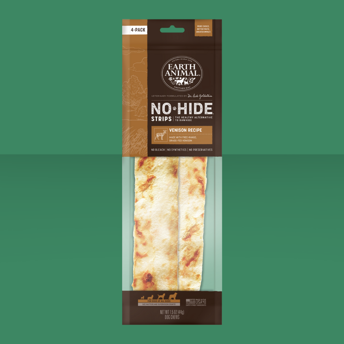 Earth Animal No-Hide Strips Venison 4 Pack
