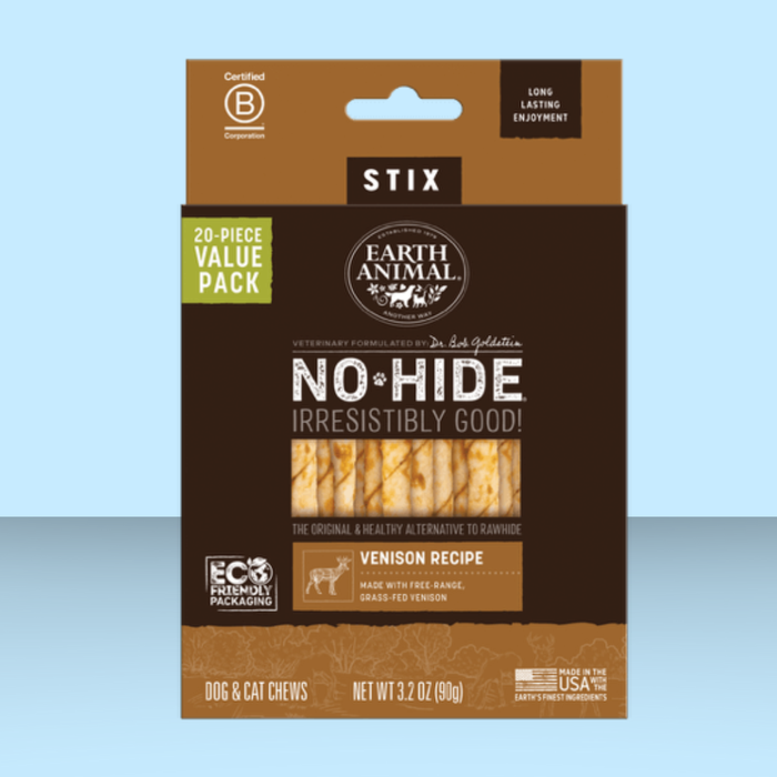 Earth Animal No-Hide Venison Stix 20 Pack