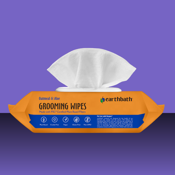 Earthbath Grooming Wipes Oatmeal & Aloe Vanilla Almond 100 Pack