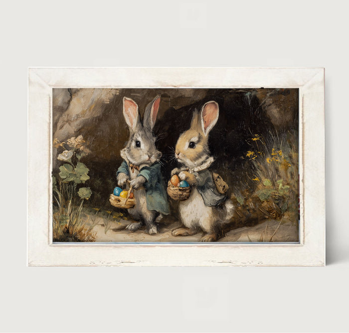 Easter Bunnies in the Country - Framed Art