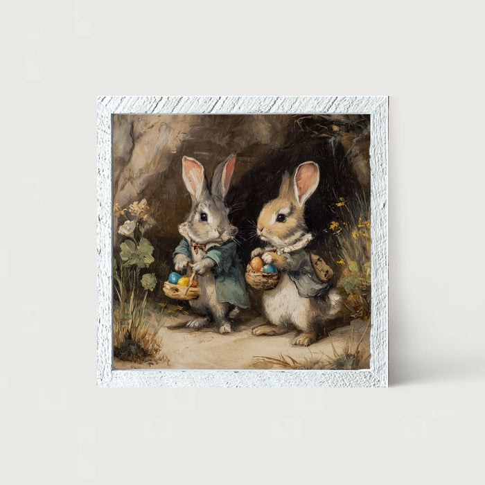 Easter Bunnies in the Country - Framed Art