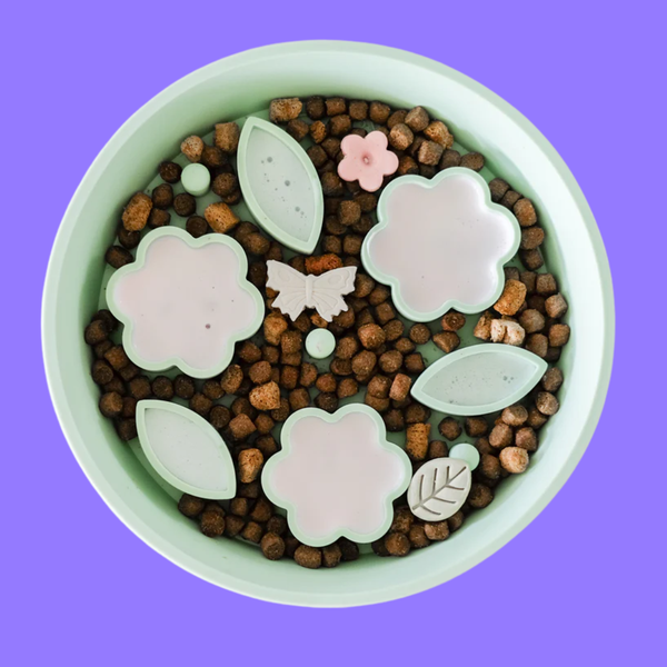 Emery Pets Slow Feeder Bowl Flower Green