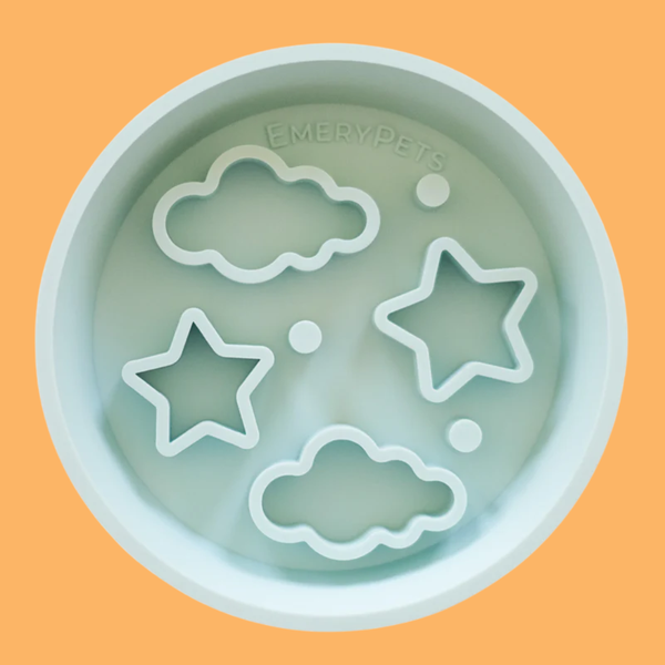 Emery Pets Slow Feeder Bowl Star Blue