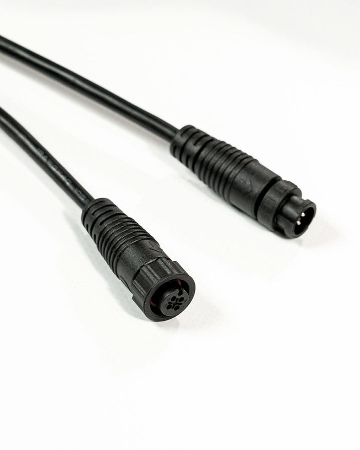 Dekra-Lite Black Extender Cable Ends Close Up