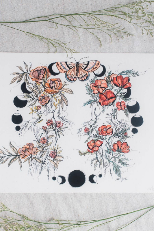 Floral Sisters" Giclee Print by Marcy Ellis