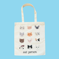 Fly Like Paper Design Cat Faces Tote Bag