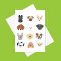 Fly Like Paper Design Dog Faces Card