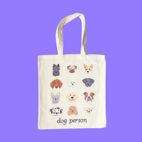Fly Like Paper Design Dog Faces Tote Bag