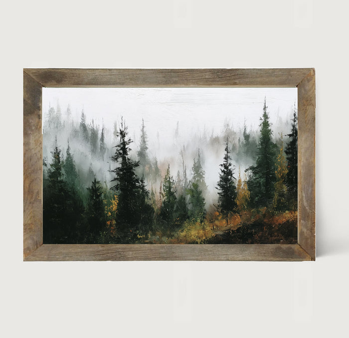 Foggy Pines - Framed Art