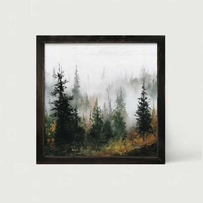 Foggy Pines - Framed Art
