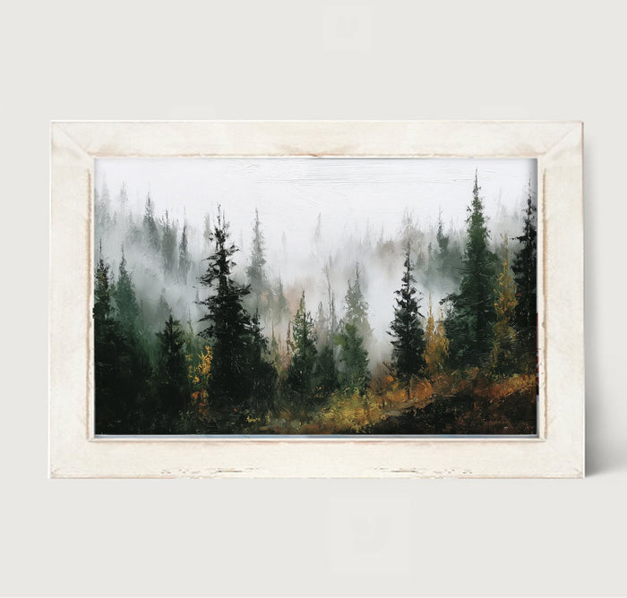 Foggy Pines - Framed Art