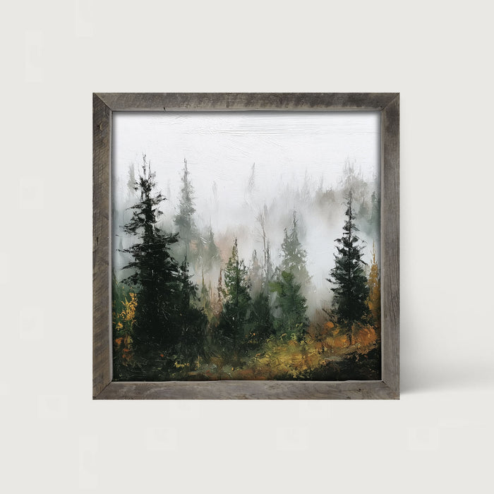 Foggy Pines - Framed Art