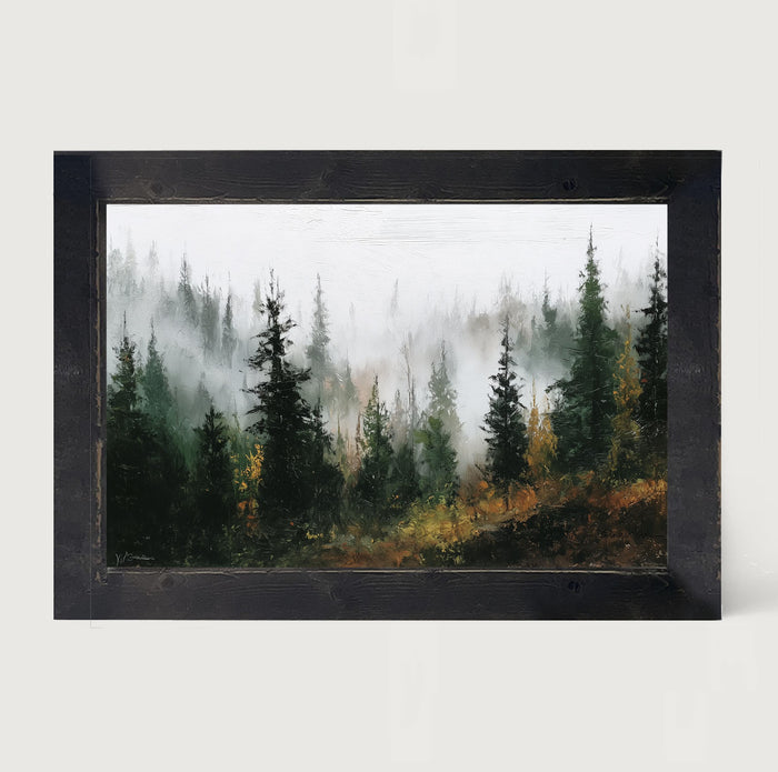 Foggy Pines - Framed Art