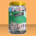 Fussie Cat Puree Treat Variety Pack Tuna 5 Flavors 50 Pack