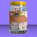 Fussie Cat Puree Treat Variety Pack Tuna & Chicken 10 Flavors 50 Pack