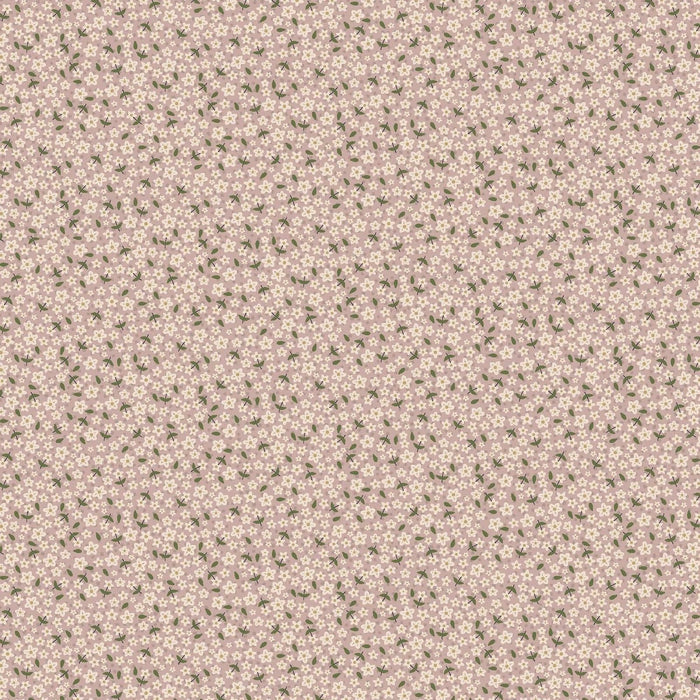 Garden Of Flowers 80870-10 - light pink cotton fabric with tiny white flowers and leaves