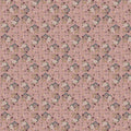 Garden OF Flowers 80870-4 - pink cotton fabric with tiny birdhouses and flowers