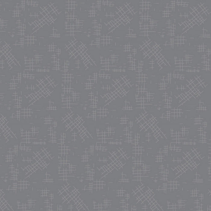 Garden Of Flowers 80870-9 - blue gray cotton fabric with tone-on-tone grids scattered over