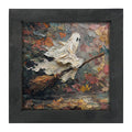 Ghost on Broom at Night - Framed Art