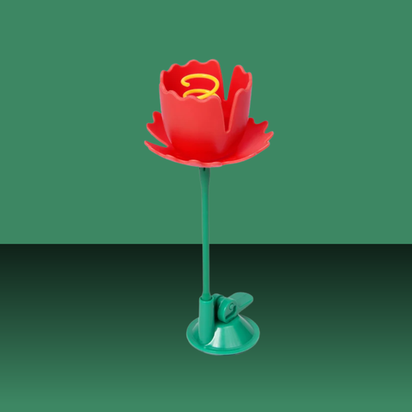 Giddy Kitty Cat Treat Toy Springy Flower Playful Poppy Red