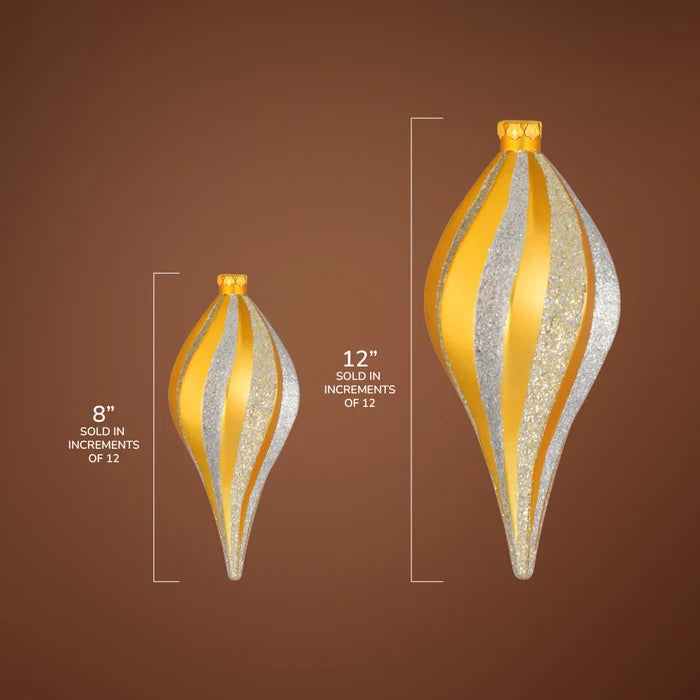 Glitter Spiral Finial Ornaments
