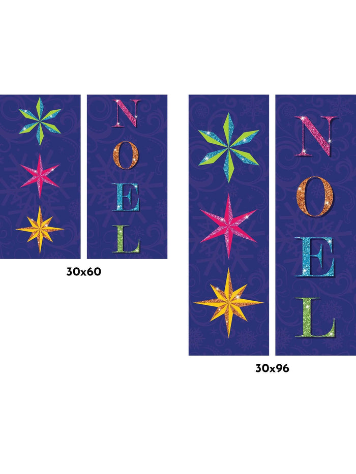 Glittered Noel Double Vinyl Banner Set Dekra-Lite